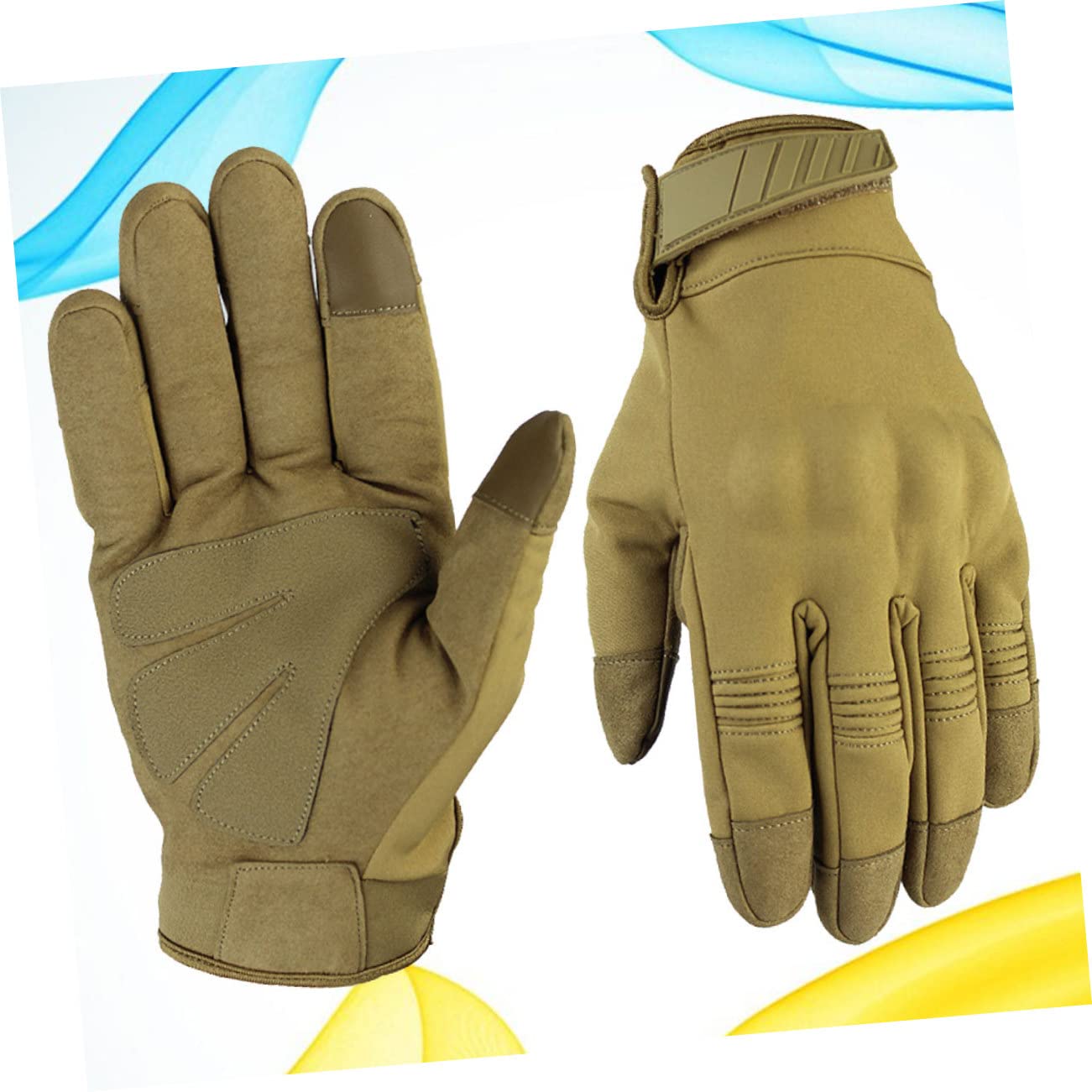 NOLITOY 1Pc Comfortable Half Finger Fitness Gloves Windproof and Wear Resistant Riding Gloves for Men for Outdoor Sports and Cycling Wolf Brown