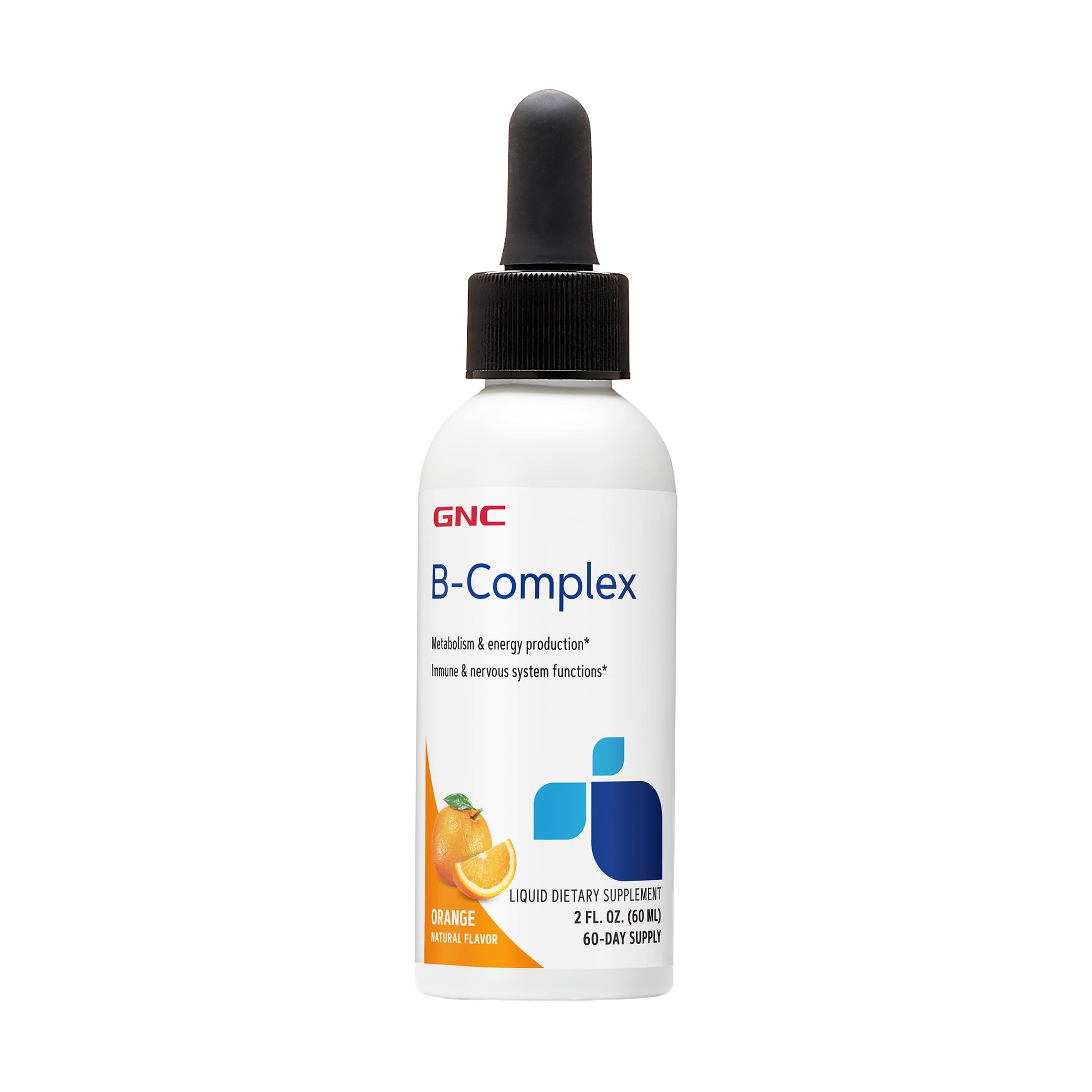 GNC B-Complex Liquid, Orange, Energy Support, 2 fl oz, 60 Servings