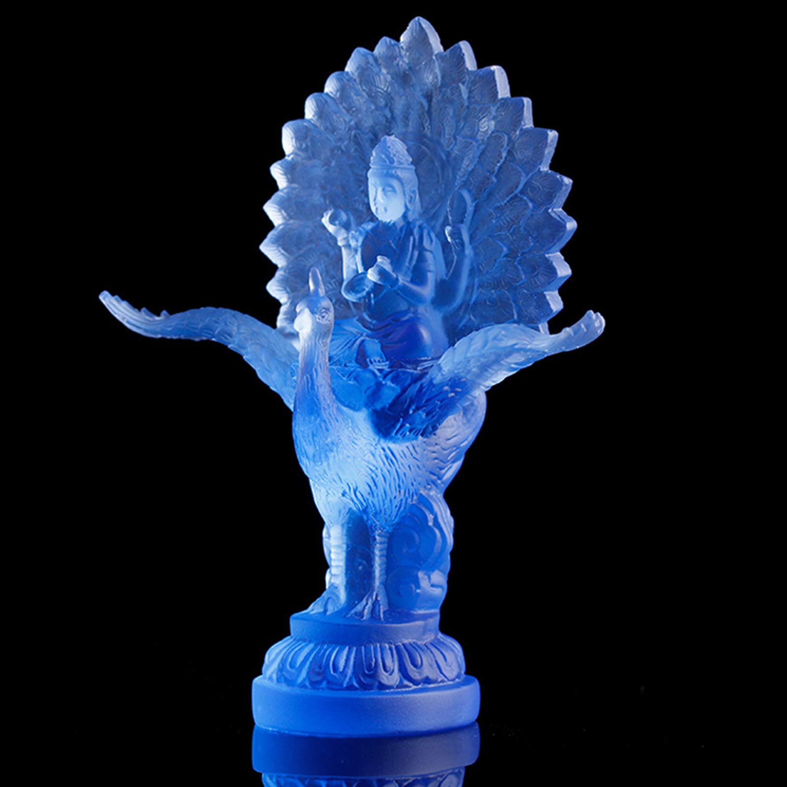 Ornamenti Feng Shui Meditando Statue di Buddha per la casa, Peacock King Religione Scultura Statuetta Fatta a Mano per la casa Desktop Ufficio Decor