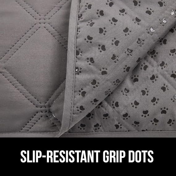 GORILLA GRIP Waterproof Dog Blanket, 82x52, Leakproof Couch Cover for Dogs, Silicone Grip Backing, Protects Sofa, Sectional, Bed, Crate, Car & RV, Tear-Resistant Washable Senior Pet Blanket, Charcoal