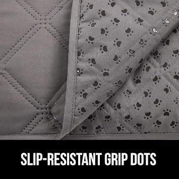 GORILLA GRIP Waterproof Dog Blanket, 82x52, Leakproof Couch Cover for Dogs, Silicone Grip Backing, Protects Sofa, Sectional, Bed, Crate, Car & RV, Tear-Resistant Washable Senior Pet Blanket, Charcoal