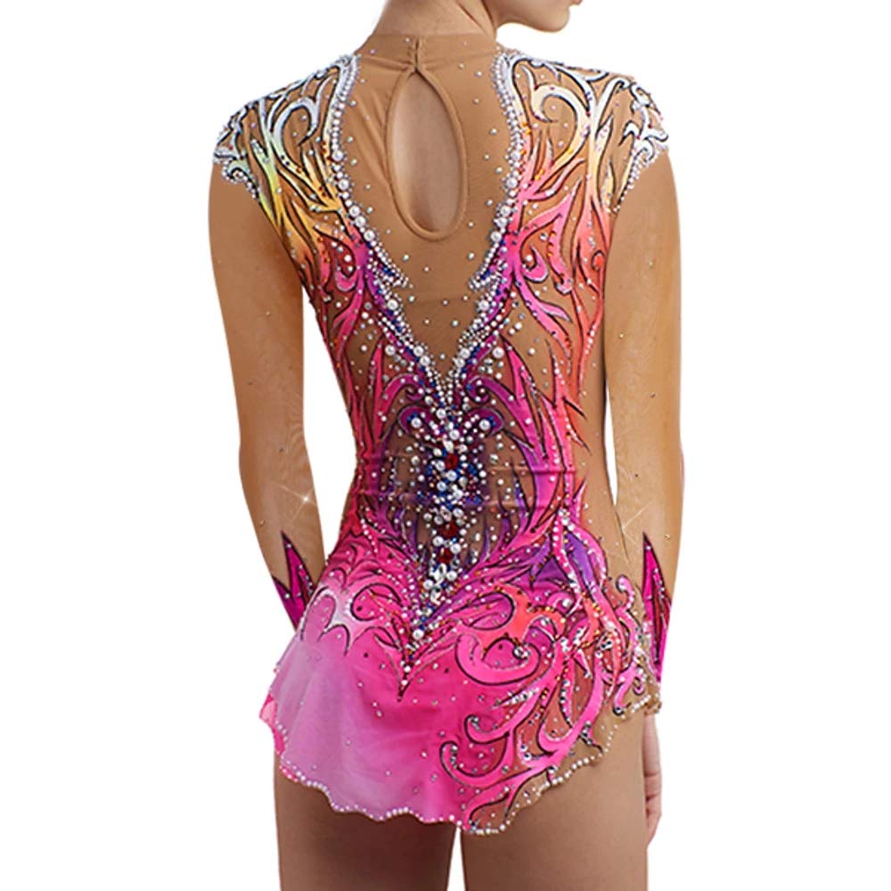 Costume da Ballo per Ginnastica Ritmica Professionale per Bambine Abiti da Gara di Pattinaggio Artistico Ghiaccio Body Artistici da Donna Abbigliamento per Pattini Rotelle