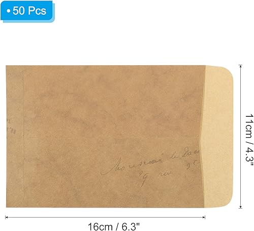 Miniatura 2 de PATIKIL Sobres de tarjetas de regalo vintage de 9.8 x 6.3 pulgadas, paquete de 50 sobres de tarjetas de Navidad de estilo retro para cumpleaños,