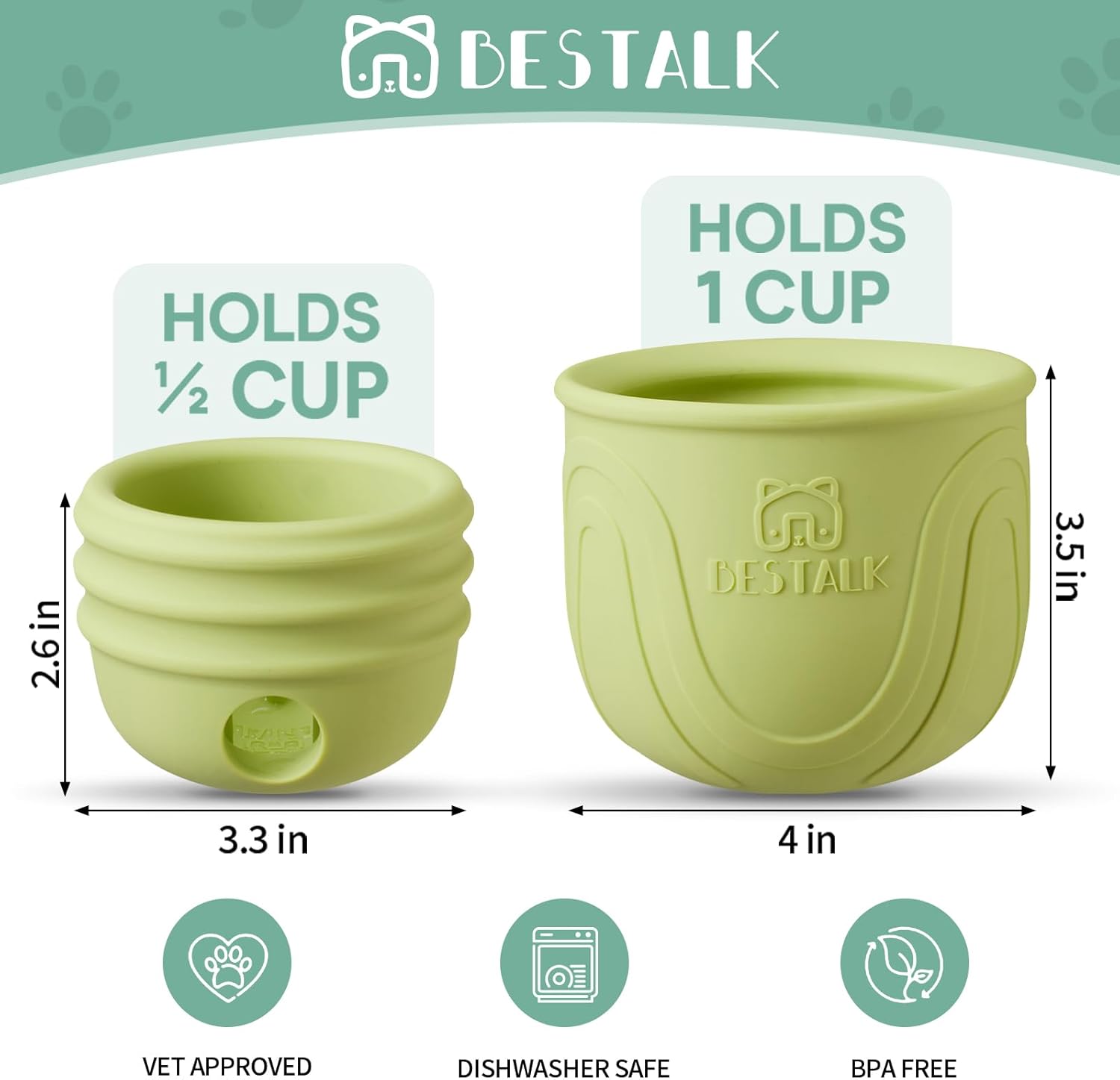 Interactive Dog Toy, 2-in-1 Long-Lasting Treat Dispenser Dog Puzzle Feeder Toys, Stuffable Enrichment Freeze Lick Bowl for Boredom, Reduces Anxiety Silicone Fetch Catch Chew Toy