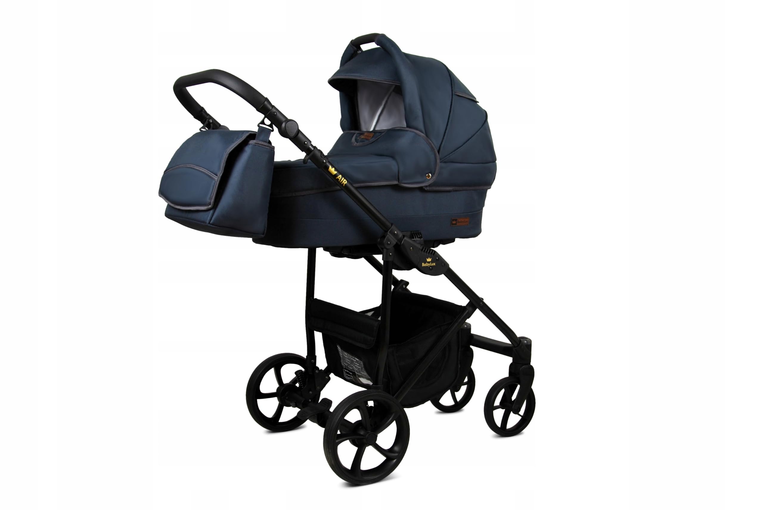 BabyLux® Carrito de Bebé Sistema de Viaje Set 3 en 1 - Air - Antracyt - incl. Capazo, Silla de Paseo, Silla Coche - Cochecito - con Bolso cambiador, Cubierta para la lluvia, Mosquitera etc.