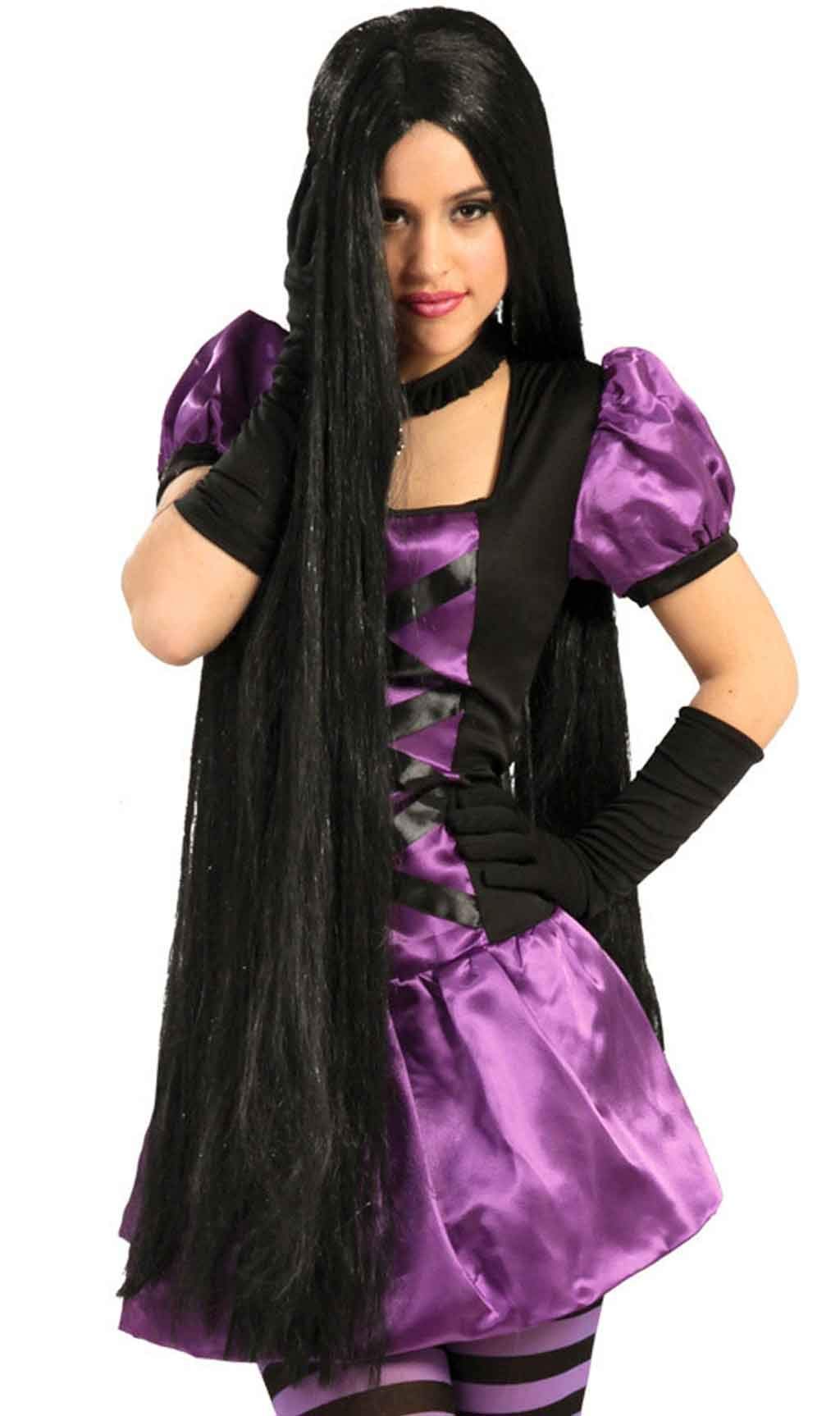 FIESTAS GUIRCA GUI4321 Extra Long Black Wig