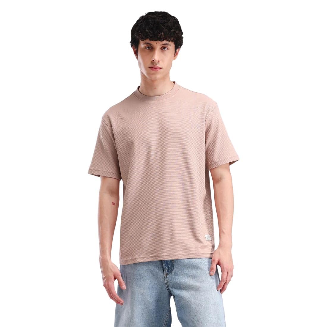 Flying Machine Men's Relaxed Fit T-Shirt | Self-Design | Tshirt for Man in neutral