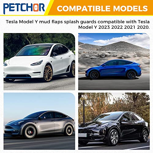 Image of 4PCS Mud Flaps Splash Guards for Tesla Model Y, No Drilling Required Tire Protector Mud Flaps, Fender Mud Guard with Accessories Compatible with Tesla Model Y 2020 /2021 /2022 /2023 /2024