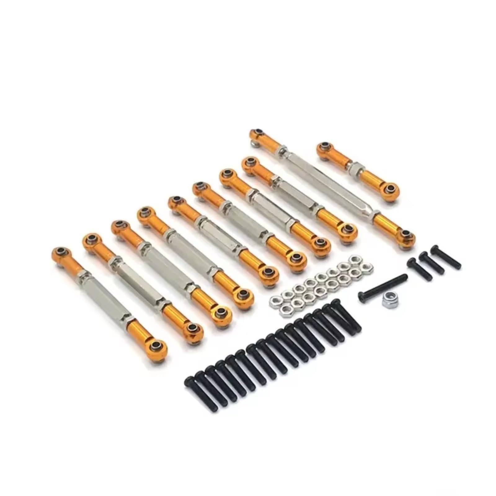 for WPL C14 C24 1/12 1/16 Tie Rod Steering Metal Linkage for Combo Kit RC Car Upgrade Accessories RC Car Accessories(Yellow)