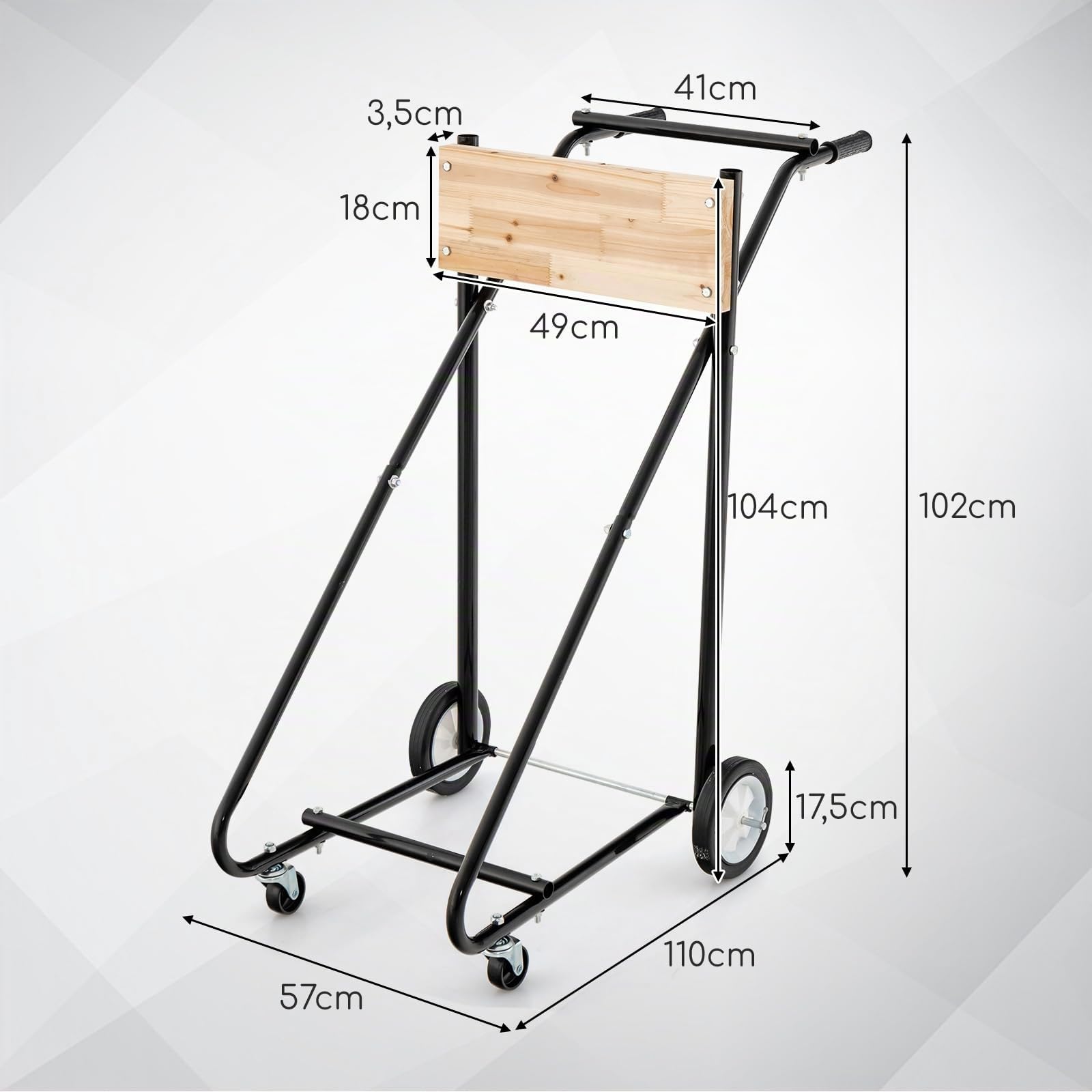 COSTWAY Carrello per Motore Fuoribordo, Supporto per Motore Fuoribordo con Ruote, Capacità di 150 kg, Resistente e Robusto, per Riparazioni, Manutenzione e Trasporto
