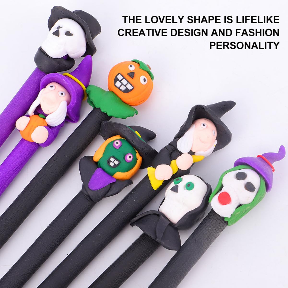 3 Set Penna A Sfera Di Halloween Esposizione Penne Marcatore Marcatori Adesivi Gel Evidenziatori Kit Arredamento Di Halloween Fornitura Di Halloween Argilla Polimerica 12 Pezzi * 3