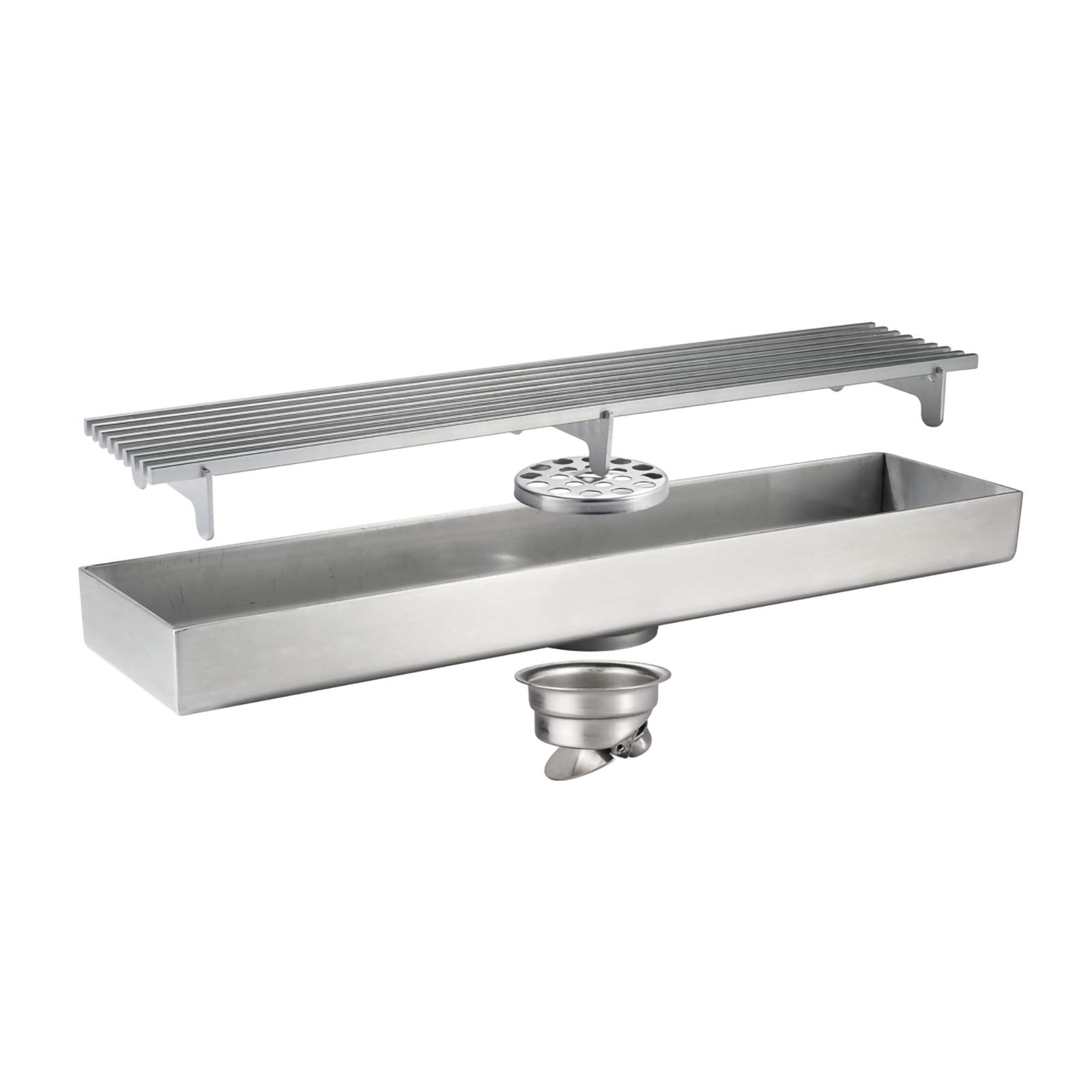 Drain De Douche 300x68mm Siphon De Sol Or Brossé Caniveau De Douche 304 Acier Inoxydable Anti-Odeur Drain De Plancher Label - Bricolage