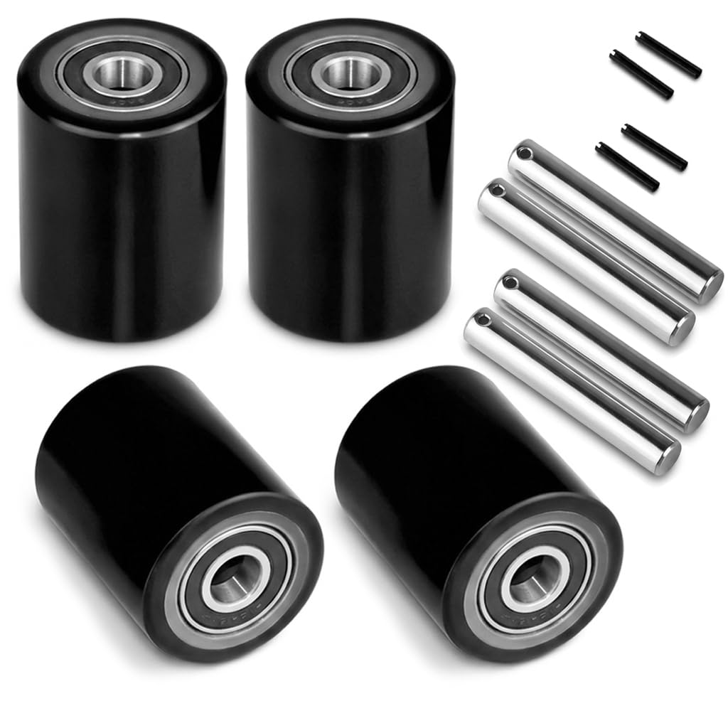 Heavy Duty Pallet Jack Load Wheels Kit, Black 3x3.75 In, 4 Pcs