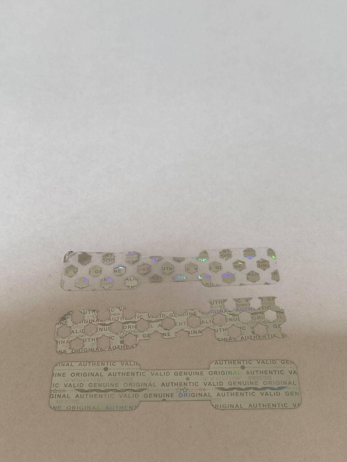 10000 Silver Hologram Dogbone Tamper Evident High Security Labels Stickers (1.75 Inch X .35 Inch)