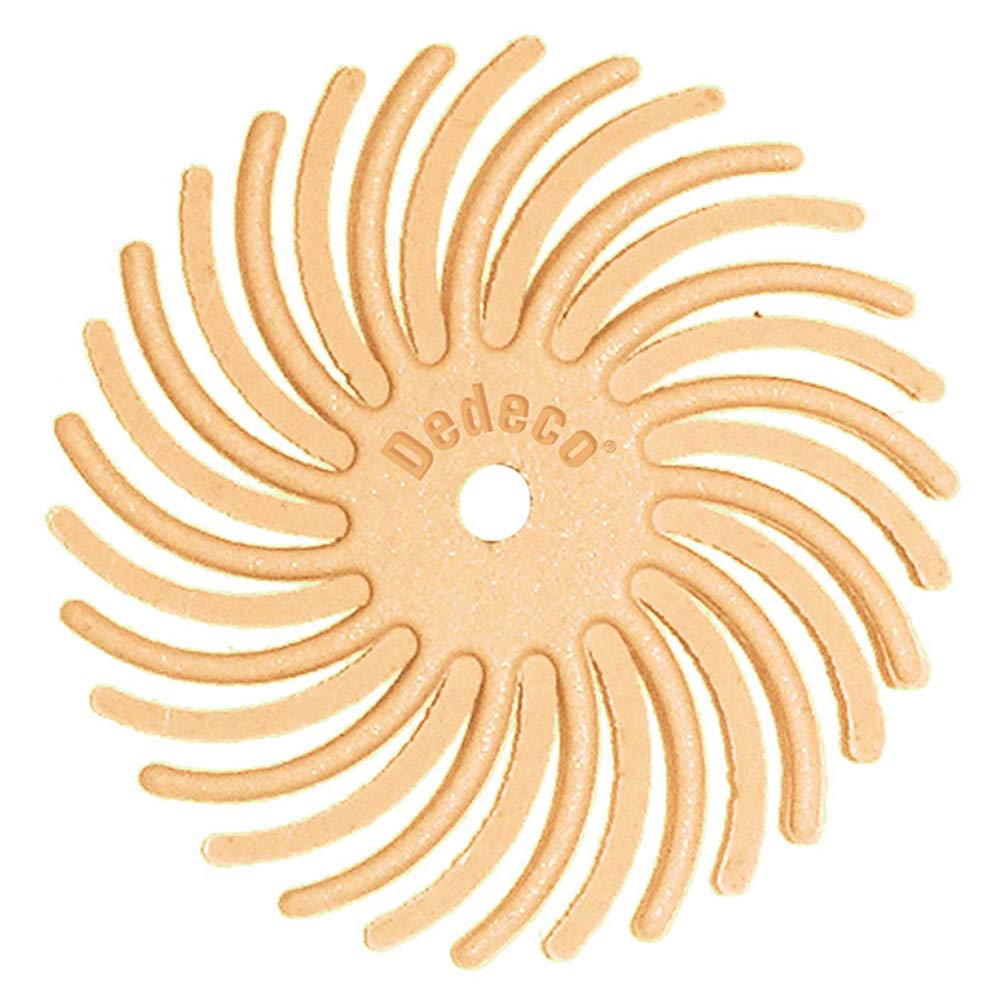 Dedeco Sunburst Radial Bristle Discs - 7/8 (22mm) Dia, TC Bristle, 1/16 (1mm) Arbor - Precision Cleaning Buffer Polisher Rotary Tool Accessories, Extra Fine 6 Grit, Aluminum Oxide - 12 Pack
