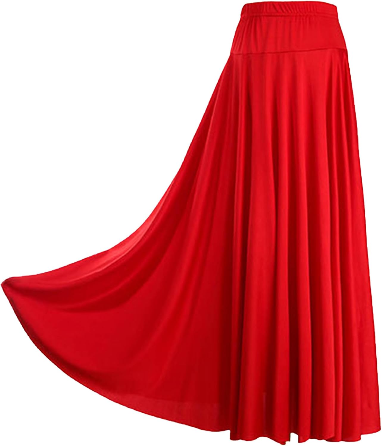 FEESHOW Womens Long Full Circle Dance Skirt Praise Dance Worship Long Skirts Dress