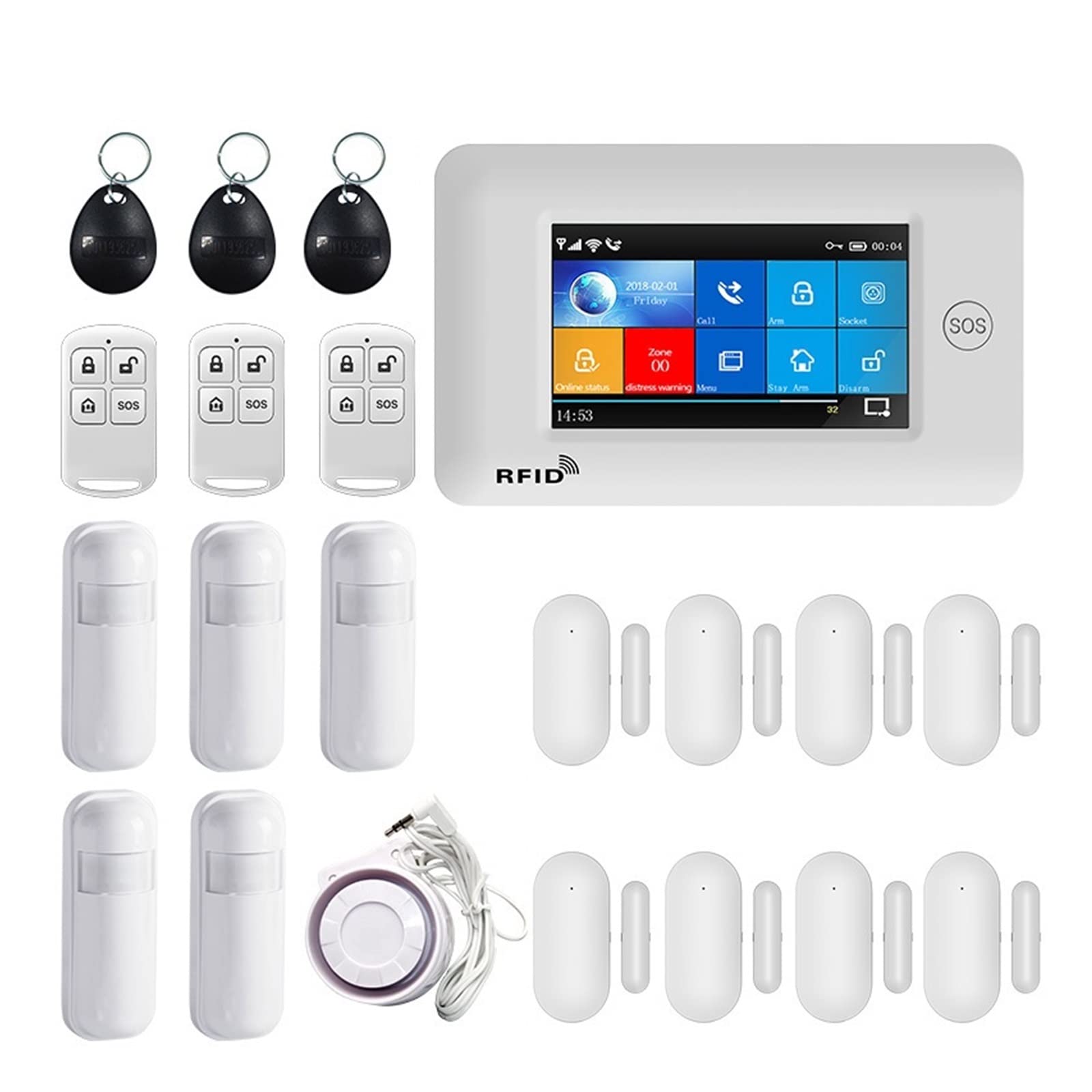 Sistemi di sicurezza domestica, TUYA Smart Security Allarmi for la casa Wireless Home Alarm APP Telecomando compatibile(I)