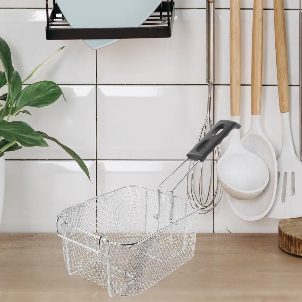 2 PCS Stainless Steel Frying S n Fryer Basket with Handle Wire for Pot