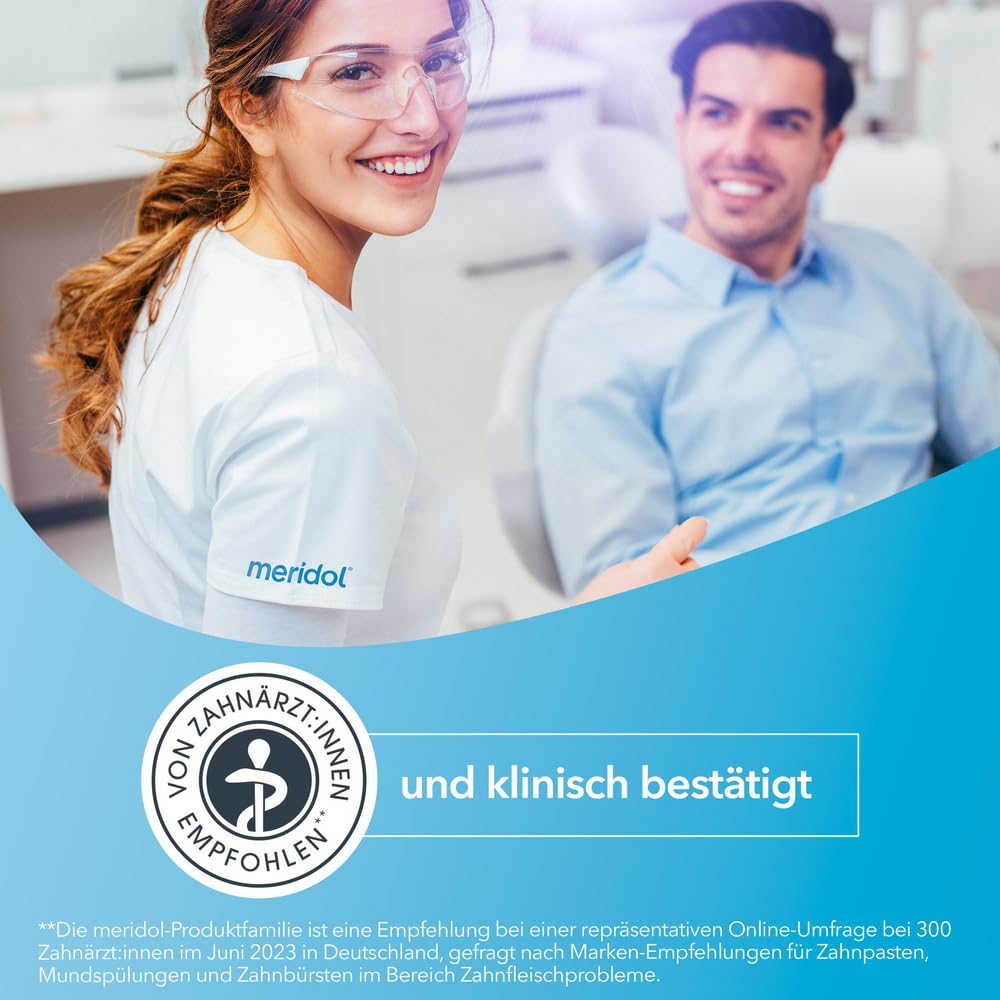 meridol Szczoteczka do zębów ochrona dziąseł, średnia, 1 sztuka – ręczna szczoteczka do zębów do delikatnego czyszczenia zębów na brzegu dziąseł
