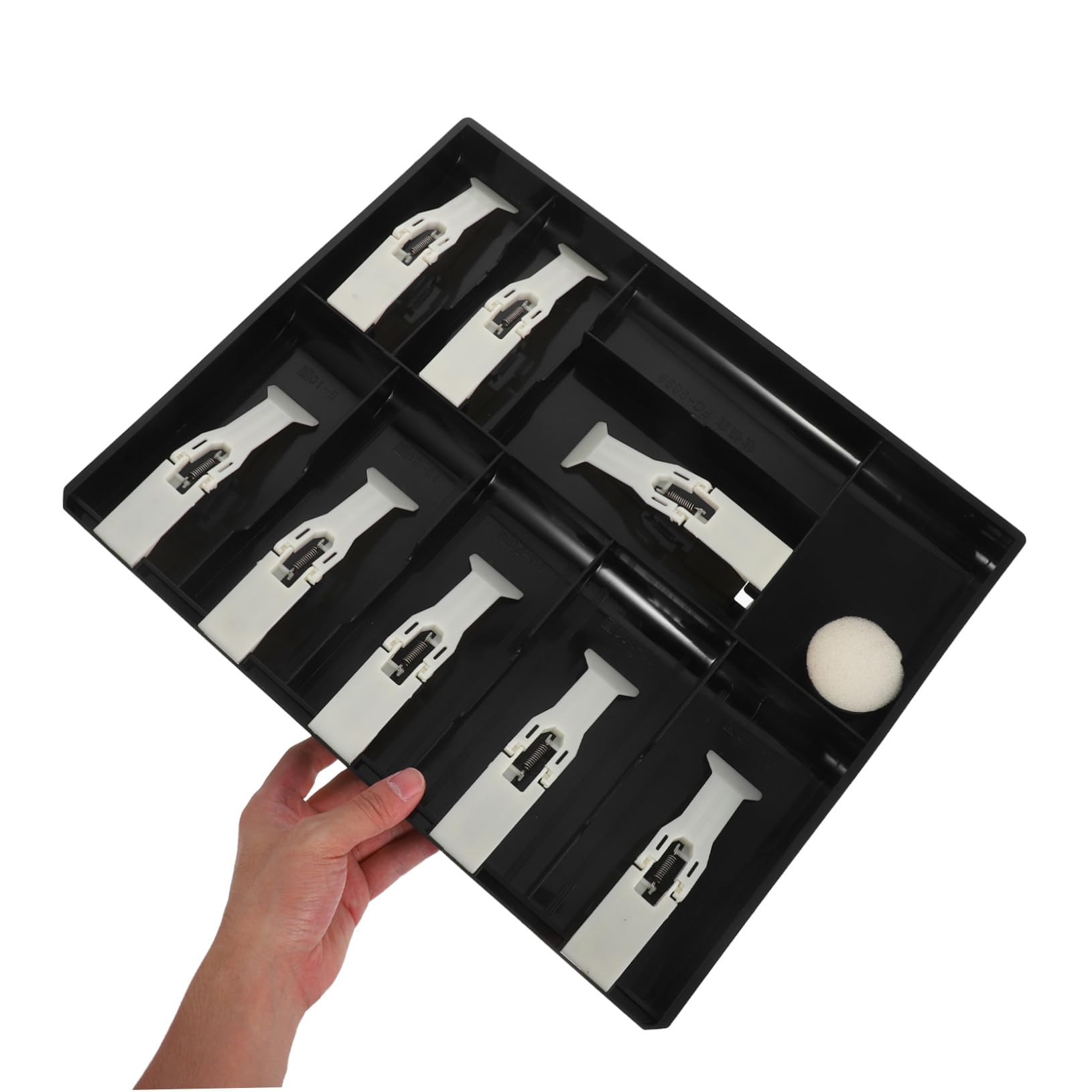 OSALADI Vassoio Portamonete a 9 Scomparti con Clip Organizer per Contanti e Monete per Negozi e Ufficio