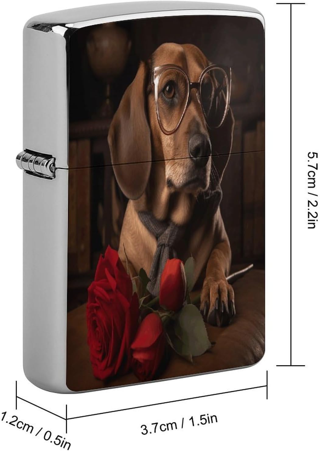 Dog Holding A Rose Lighter Case Cover Holder Lighter Sleeve