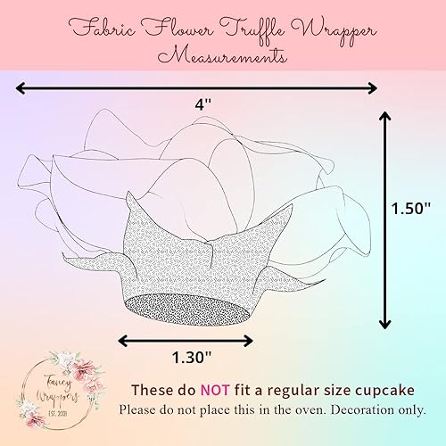 Miniatura 5 de Paquete de 24 envoltorios de trufas de flores de tela de lujo con perlas, recuerdos de boda, mini tazas de postre, Brigadeiro Forminhas Para