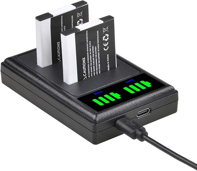 NB-11L Batteries and LED USB Charger with Type-C Port, 2 Rechargeable Batteries for Canon NB-11LH PowerShot A2400 A2500 A2600 A3400 A3500 A4000 IS ELPH 320 340 350 HS IXUS 265 Cameras