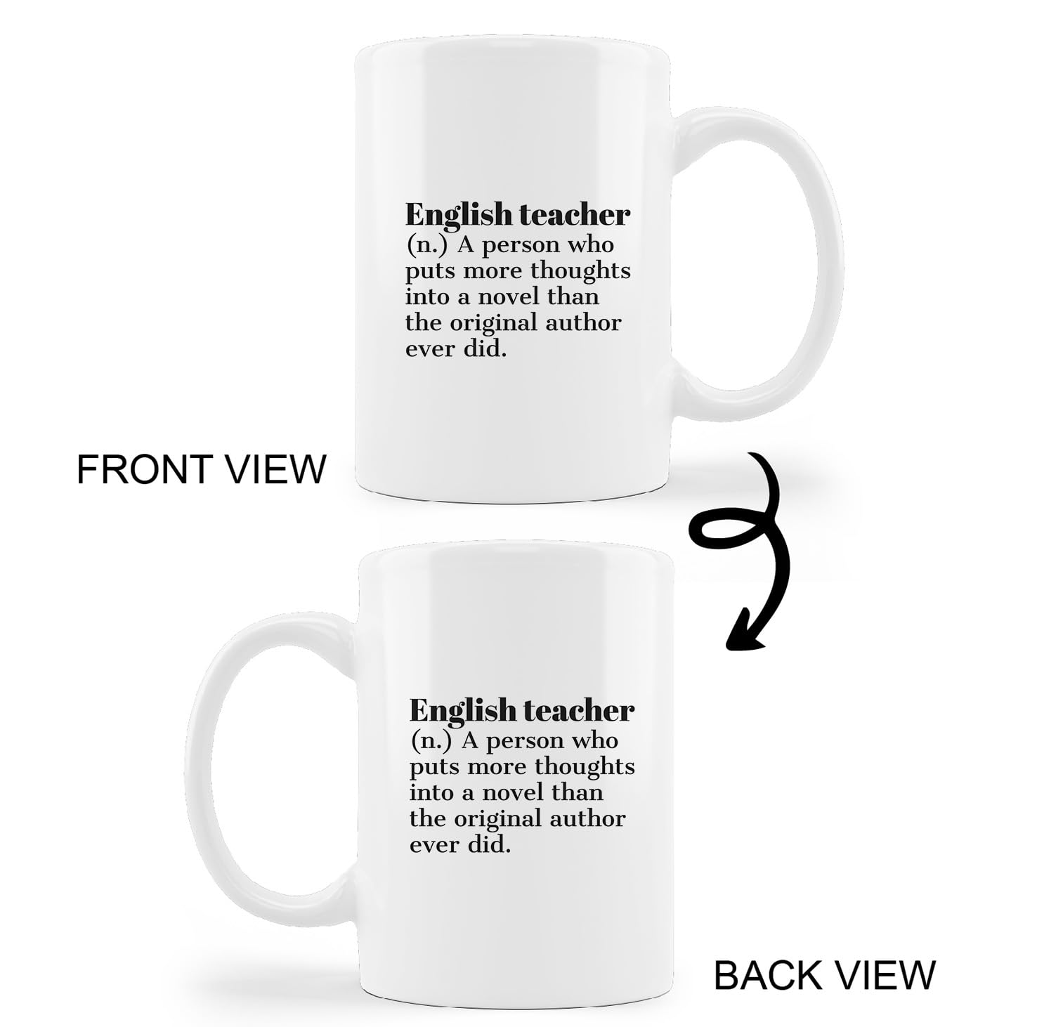 Minimalist Ceramic Mug-11oz Coffee Milk Tea Mug Cup with Handle, English Teacher Appreciation Gift, End of Year Gift for English Teacher