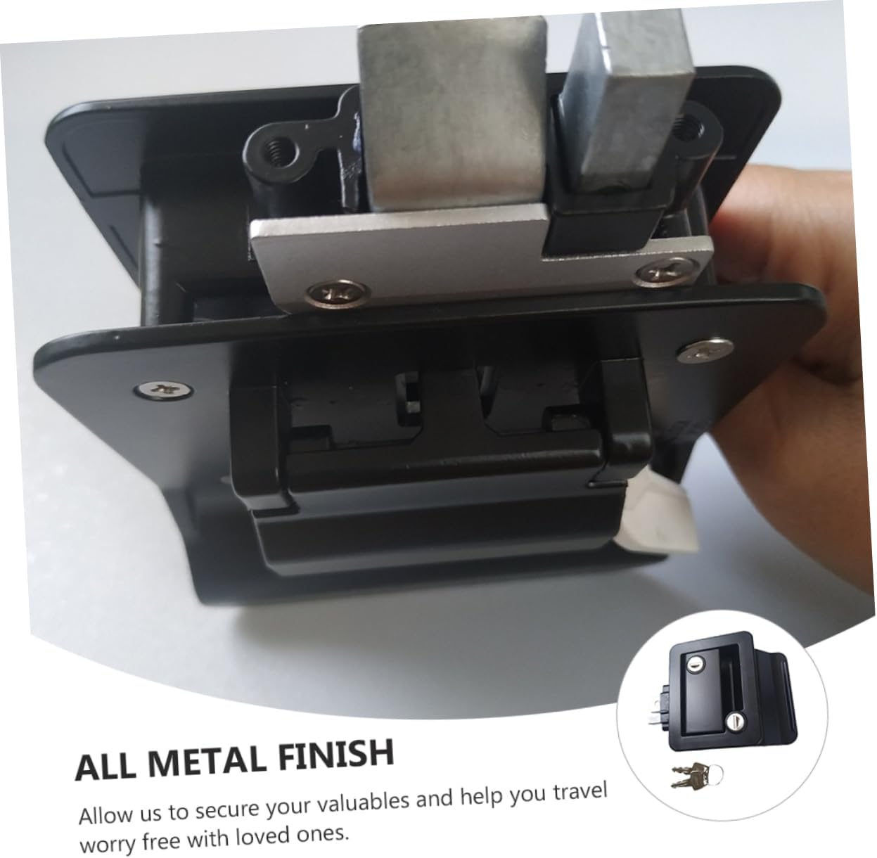 RV Door Lock Latch for Travel Trailers Sturdy Mechanical Door Security Lock Key Compatible RVs and Campers Easy Installation Outdoor Use