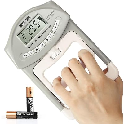 Handeful Grip Strength Tester Trainer - Dynamometer Handgrip Measurer Meter, Handheld Strengthener Exerciser for Sports, School, and Home Use