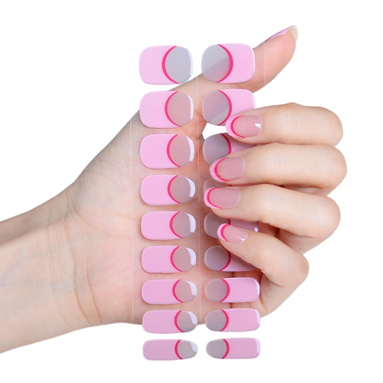 French Gel Nails Stickers Gradient Polish Strips Manicures Stickers Nail Wraps Semi Cured French Semi Cured Polish Wraps Art Decoration