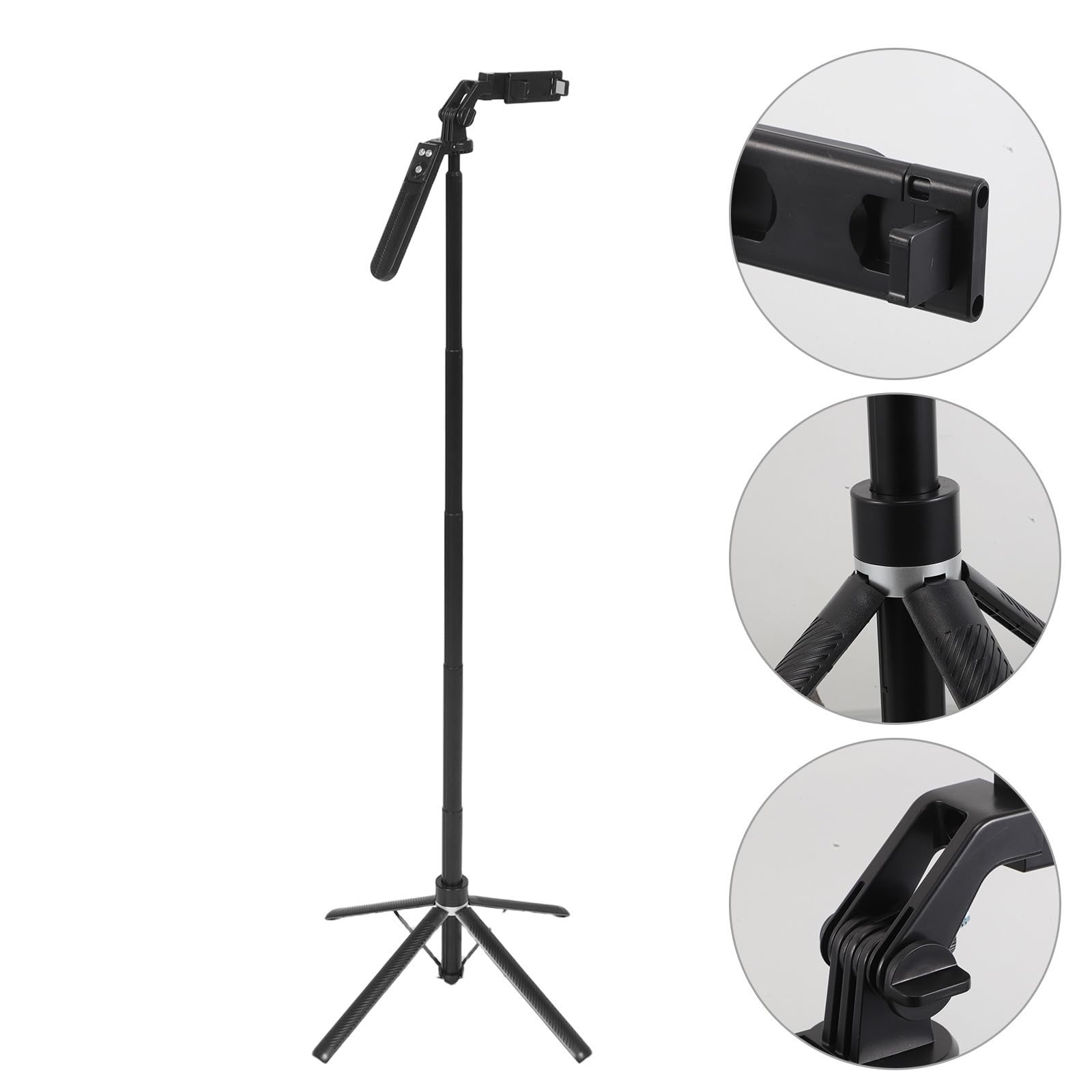 Bastone Selfie Invisibile Nero in Lega di Alluminio 360°