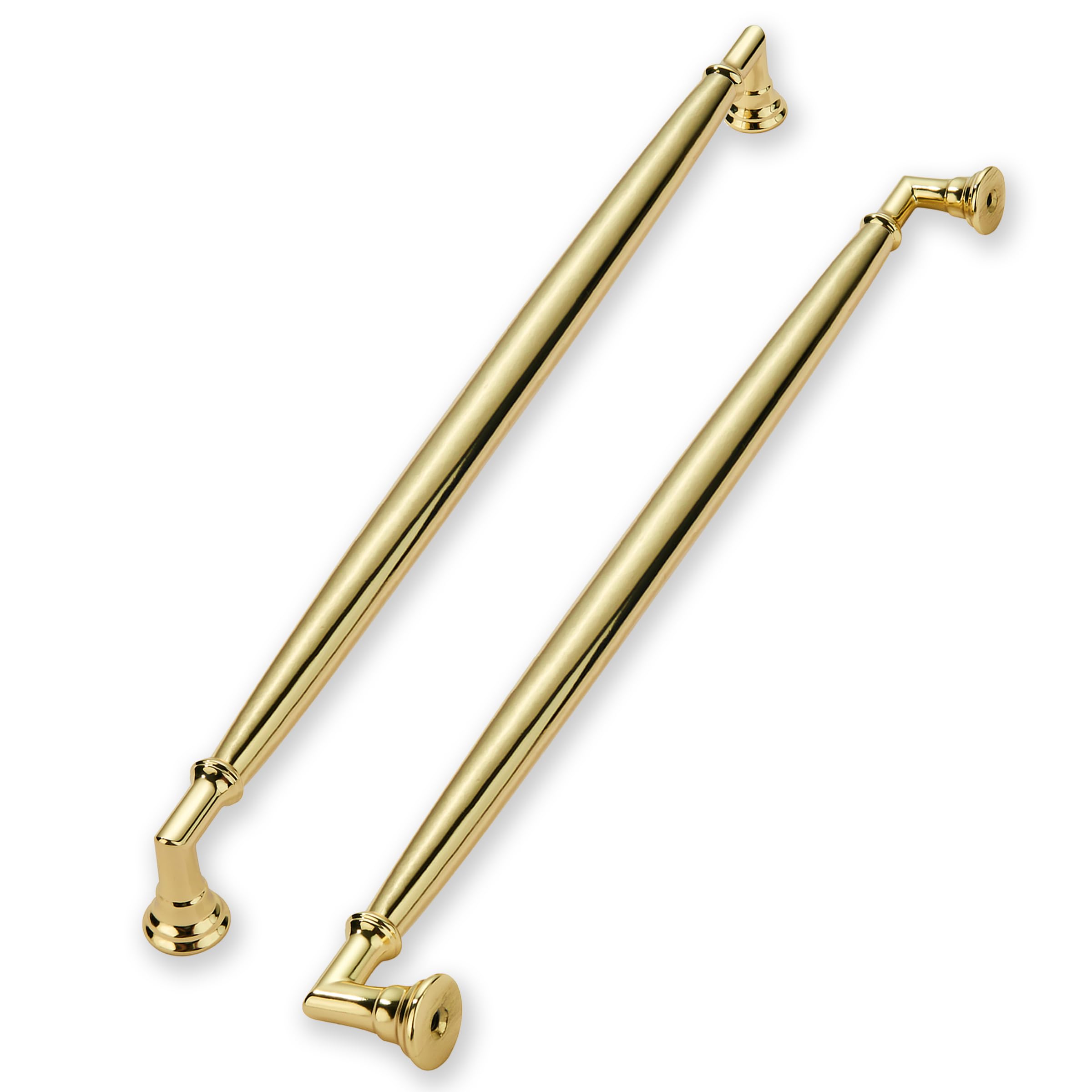 khtumeware 5 Pack 12 Inch(305mm) Polished Brass Cabinet Pulls Heavy Duty Solid Cabinet Handles Kitchen Cabinet Hardware for Cupboard Drawer Handles