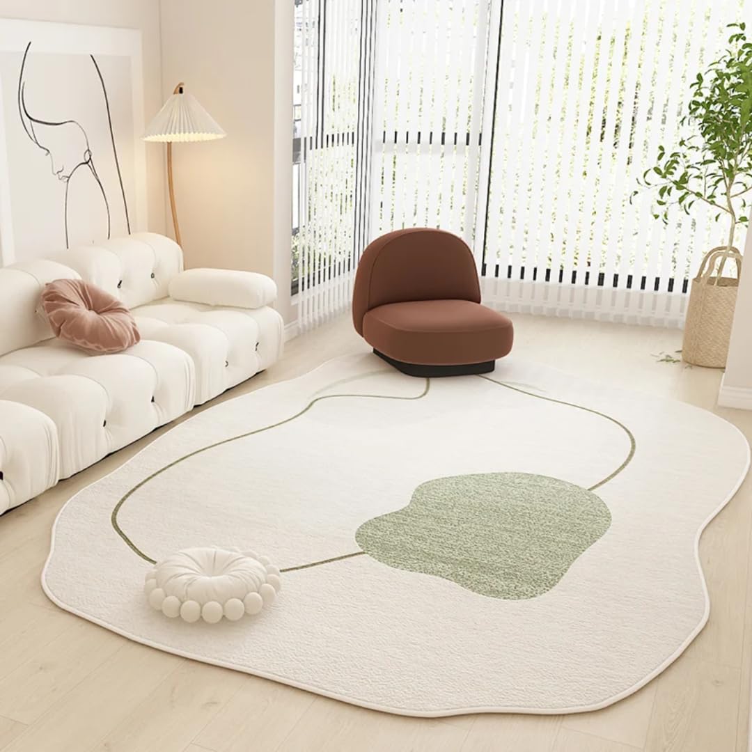 Tapis en peluche de chevet luxueux et léger pour une décoration de chambre élégante