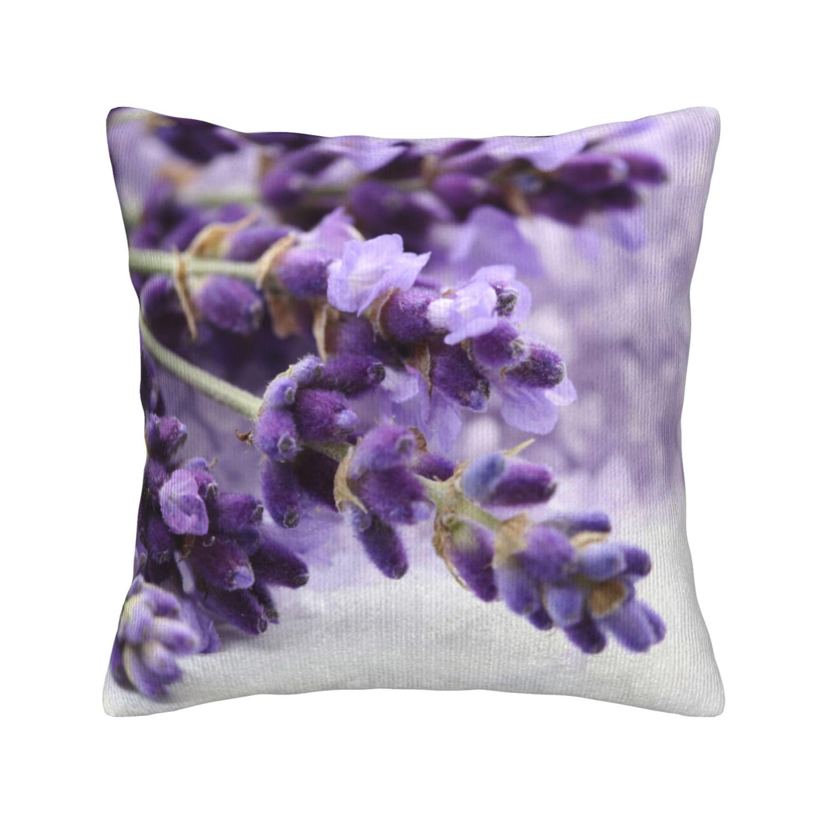 Taies d'oreiller carrées lavande vintage en velours côtelé, housse de coussin décorative 50x50
