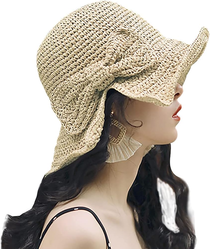 Wide Brim Floppy Straw Beach Sun Hat 