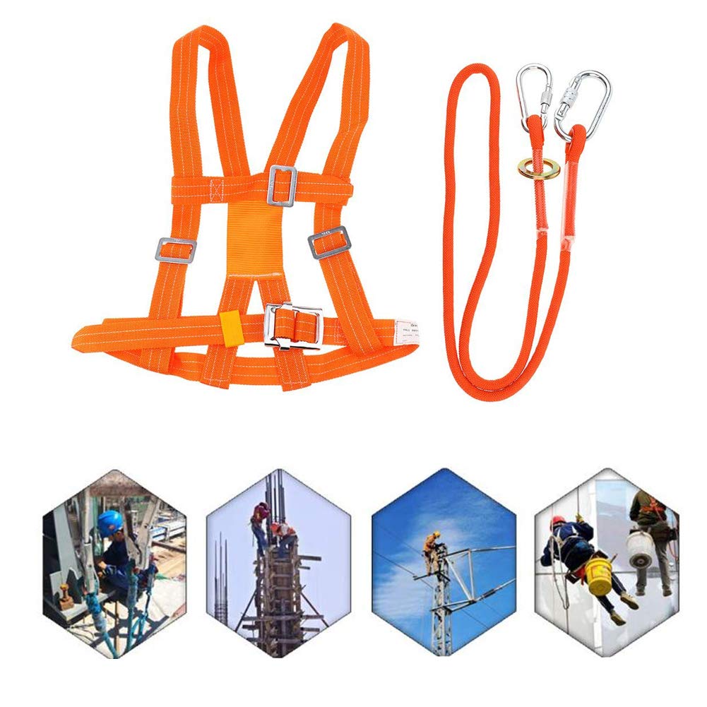 SwaYve Imbracatura Di Sicurezza per Lavori in Quota, Cintura Di Sicurezza a 5 Punti con Gancio Kit Di Sicurezza Anticaduta per Protezione Anticaduta/Small Buckle/3M