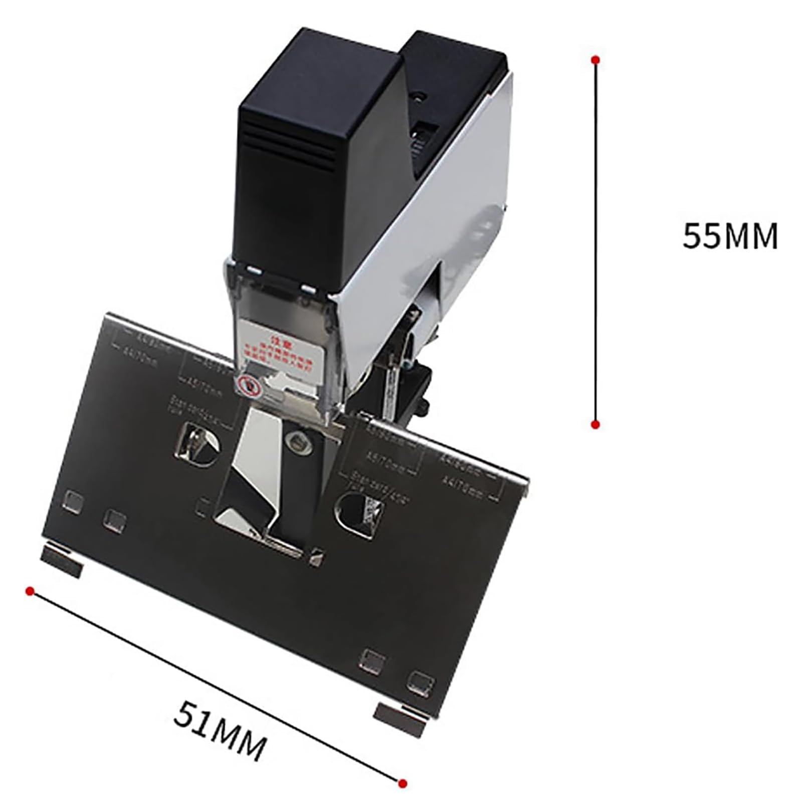 Grapadora eléctrica de sillín, máquina de encuadernación rápida con interruptor de pie, capacidad de 2 a 30 hojas, grosor ajustable de 100 mm, 1-9 niveles de intensidad para uso en oficina y escuela