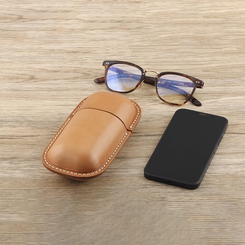 Brillenkoffer Handgemachte Brillenetui aus echtem Leder Retro Myopie Brille Sonnenbrille Aufbewahrungsbox Geeignet für Frauen, Männer, Kinder Aufbewahrungsbox für Brillen