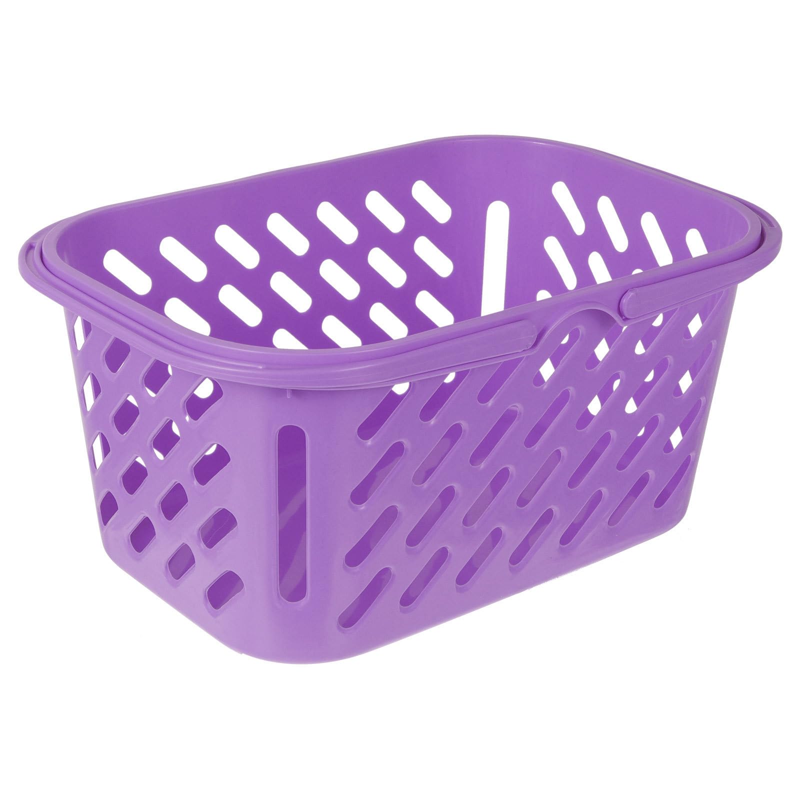 Cesta de Plástico Grueso para Compras 6l Pequeña Doble Asa Color Púrpura Práctica para Supermercado y Almacenamiento Doméstico