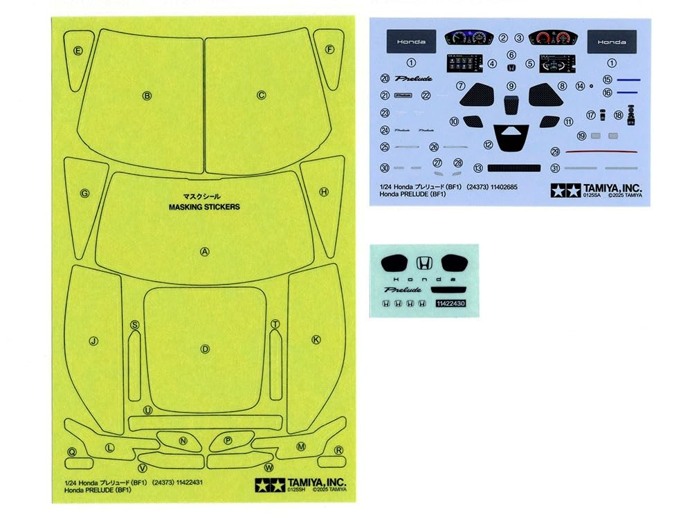 Tamiya 24373 1:24 Honda Prelude (BF1) - Kit di costruzione in plastica, hobby, artigianato, incollaggio, modellismo, modellismo in plastica, kit di costruzione auto, colore stampato