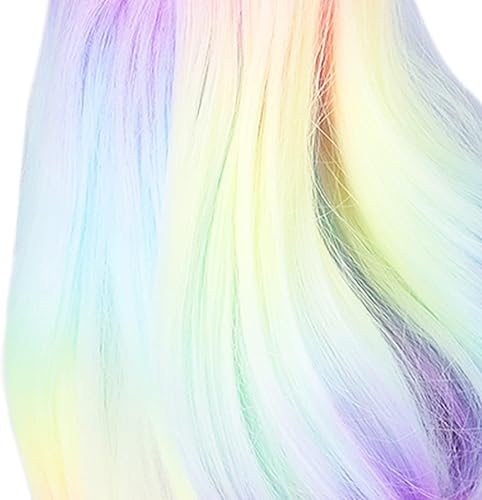 Miniatura 9 de Zerodis Pelucas de pelo de muñeca, peluca suave y flexible de alta simulación, peluca de muñeca de color degradado para muñecas de circunferencia de