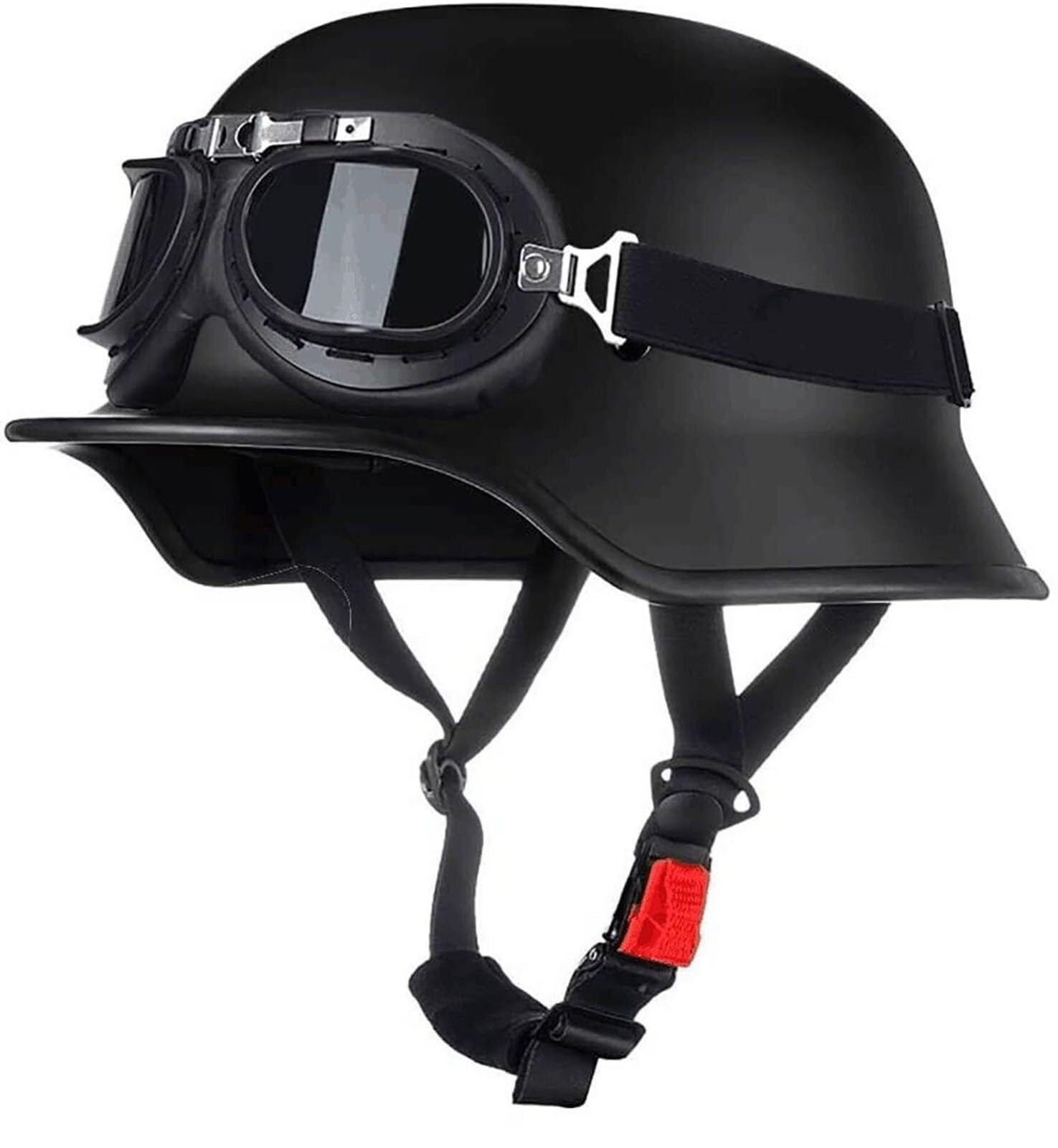 Casco moto vintage homologado ECE con gafas para rutas en chopper y motos custom