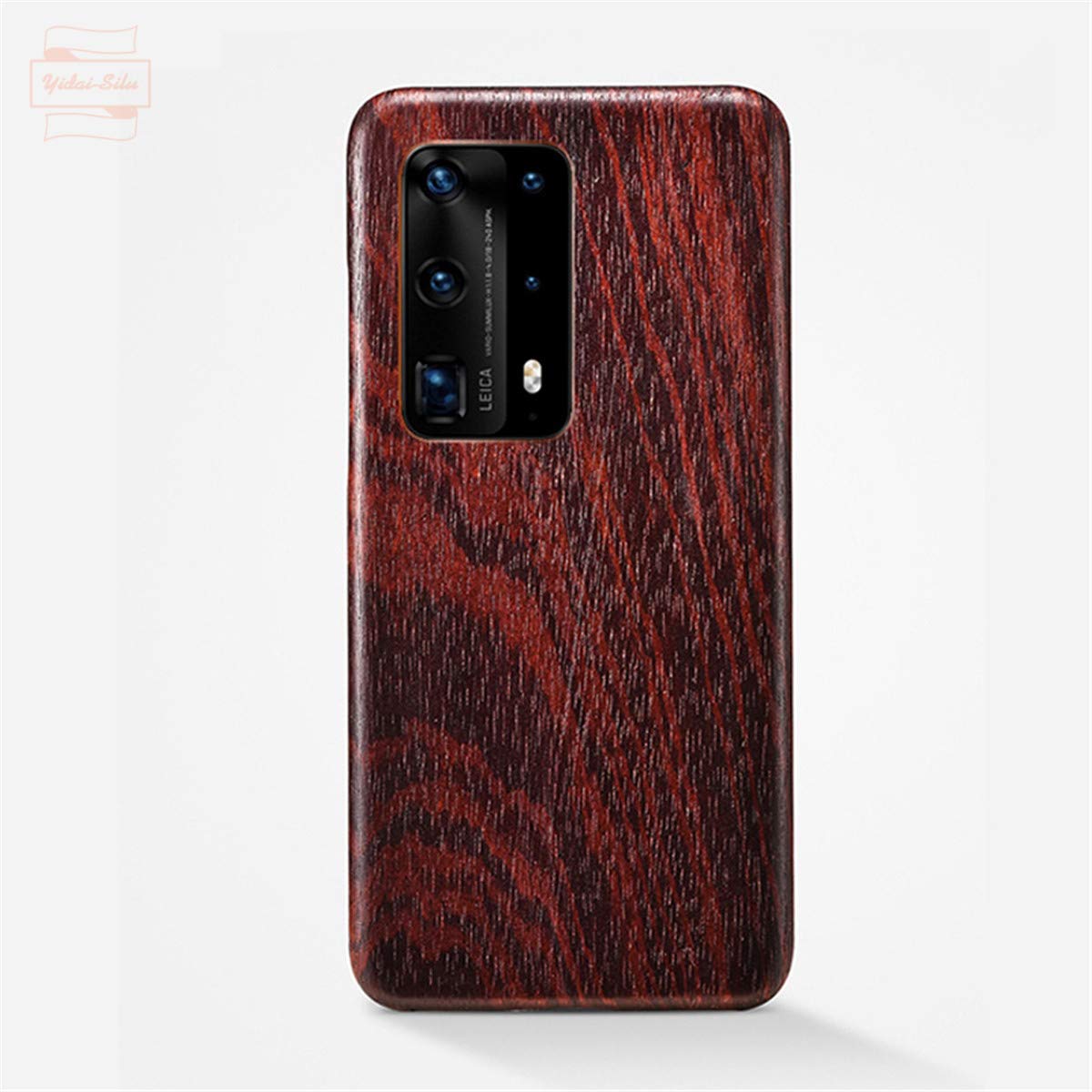 Coque Huawei P30 Etui en Bois 【Œuvre d'art, Ultra-Fine 0,8mm】 Housse Case en Fibre d’Aramide de Protection Coque Antichoc pour Huawei P30 6,1” - Bois Rouge