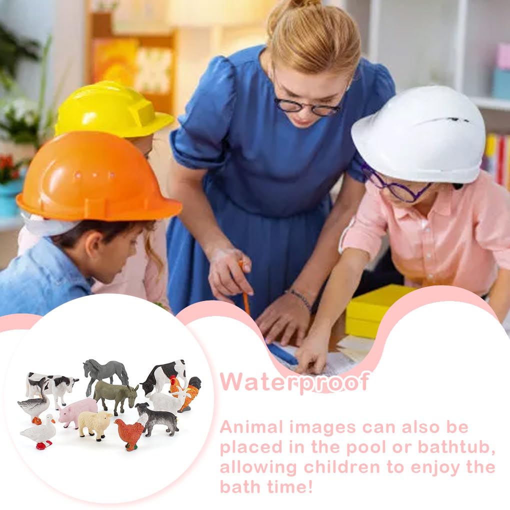 10 Set 12 Stück leichte Bauernhoftiermodelle wasserdichte Ente simulierte Tiere solide kleine Früherziehung Werkzeuge Home Ornament Geschenk