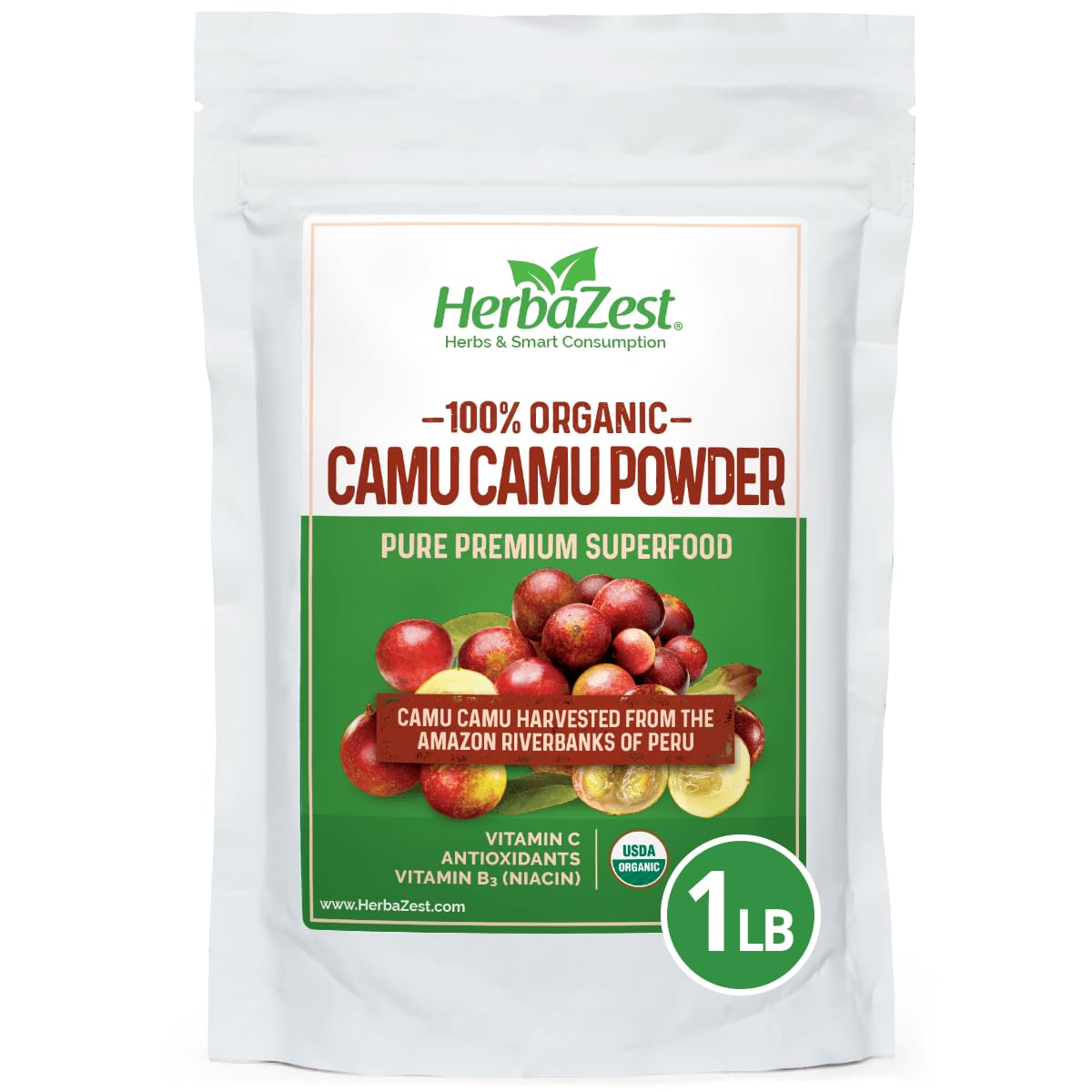 HerbaZest Organic Camu Camu Powder 16 oz