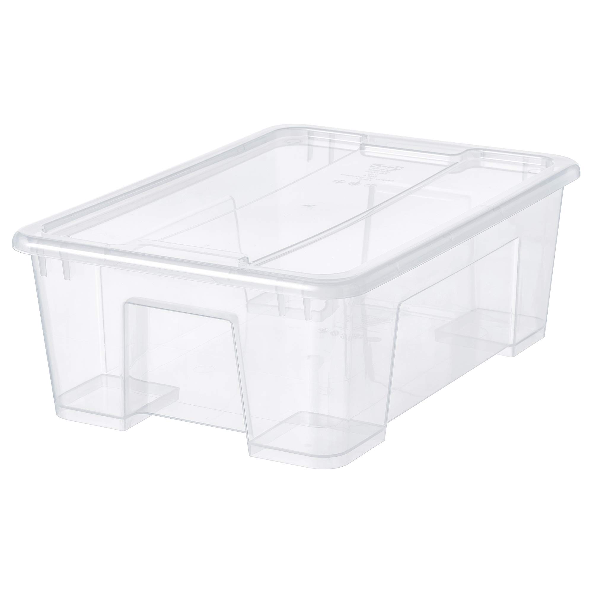 IKEA Samla Scatola Portaoggetti 65 Litri – Trasparente, Impilabile Con Coperchio (56x39x42 Cm)