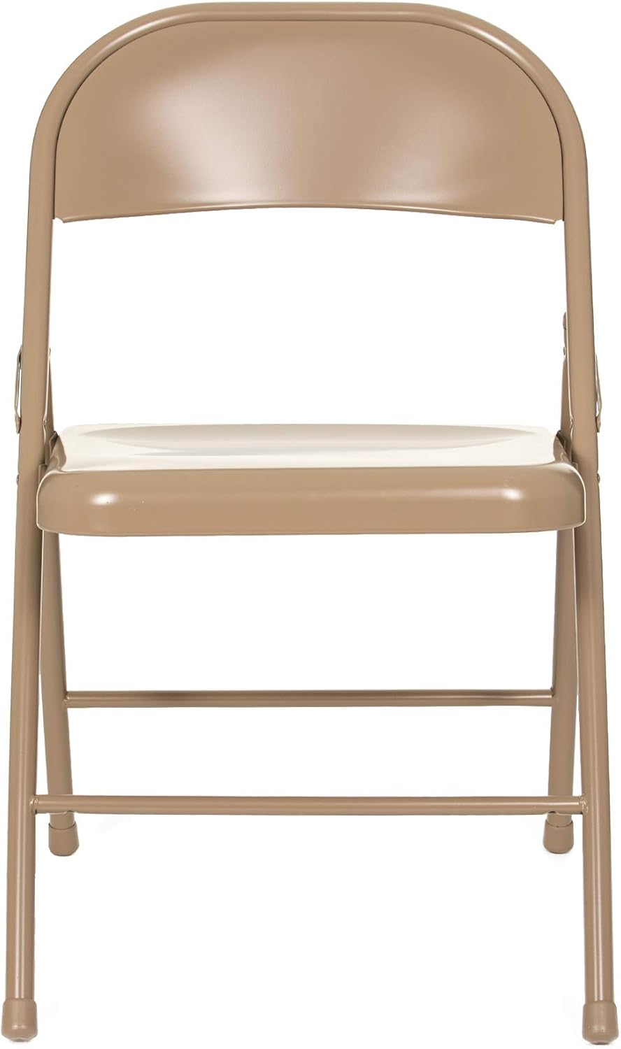 OEF Furnishings (4 Pack) Steel Folding Chairs, Beige : Home & Kitchen