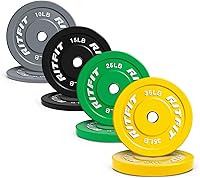 Vista 13 de RitFit Color Coded Bumper Plate, Olympic Bumper Plate for Barbell, 2-Inch Bumper Weight Plates With Steel Insert, rubber weight plates for Strength