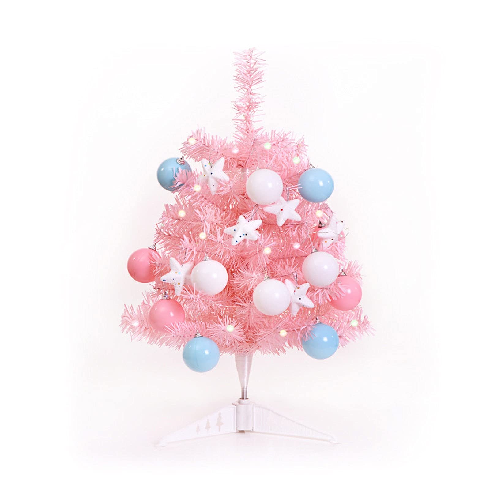 YYQQ 60cm Pink Mini Christmas Tree, Christmas Decorations, Window, Hotel Mall Counter, Tabletop Ornaments